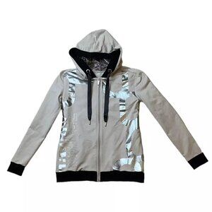 i'cona Women's Hooded Full Zip Jacket Size Small Taupe